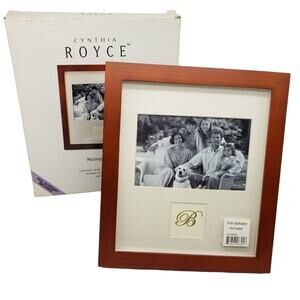 Cynthia Royce Wood Toned Monogramed Picture Frame